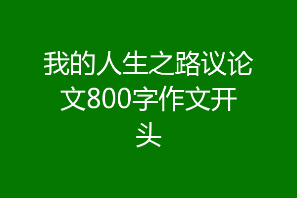 我的人生之路议论文800字作文开头