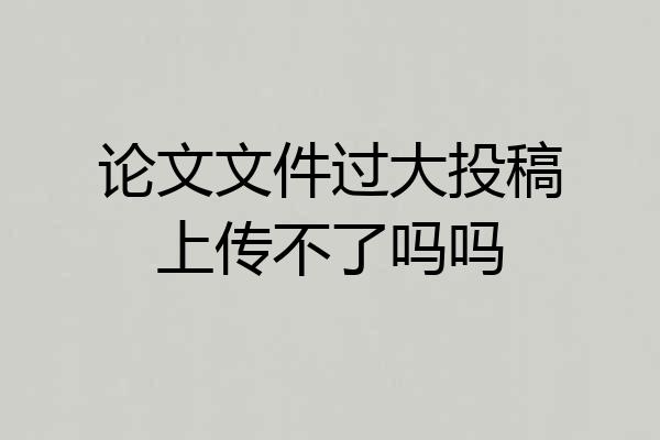 论文文件过大投稿上传不了吗吗