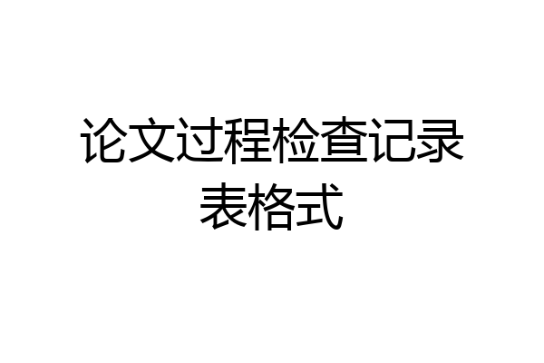 论文过程检查记录表格式