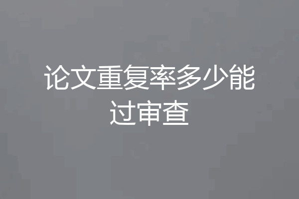 论文重复率多少能过审查