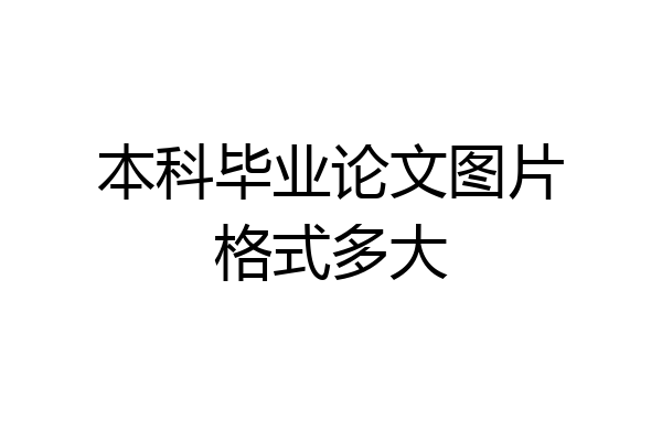 本科毕业论文图片格式多大