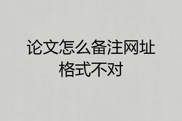 论文怎么备注网址格式不对