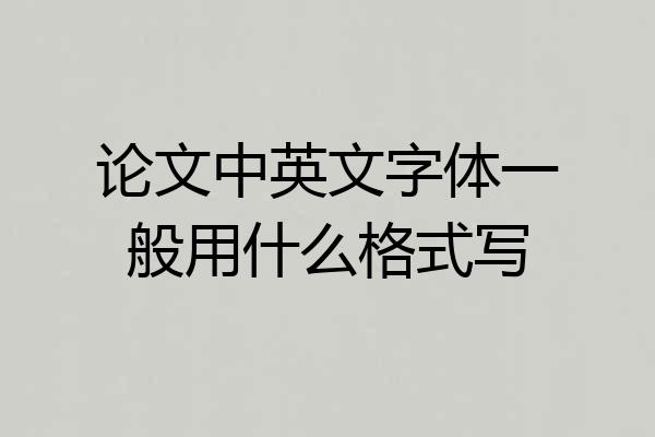 论文中英文字体一般用什么格式写