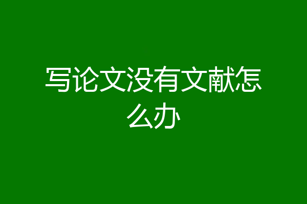 写论文没有文献怎么办