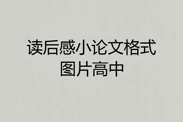 读后感小论文格式图片高中