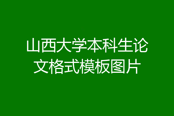 山西大学本科生论文格式模板图片
