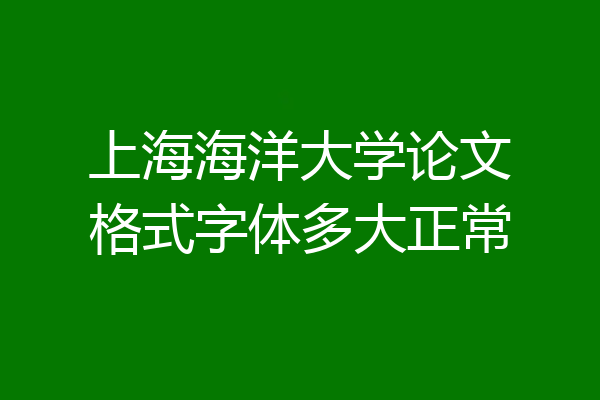上海海洋大学论文格式字体多大正常