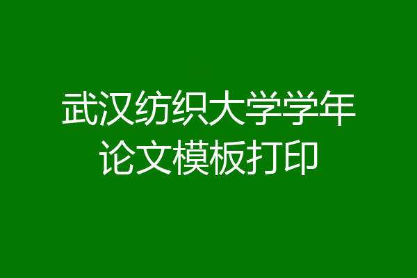 武汉纺织大学学年论文模板打印