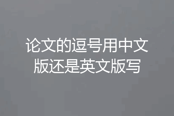 论文的逗号用中文版还是英文版写