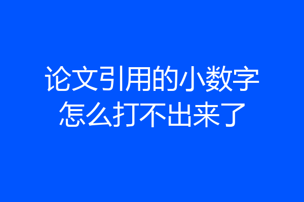 论文引用的小数字怎么打不出来了