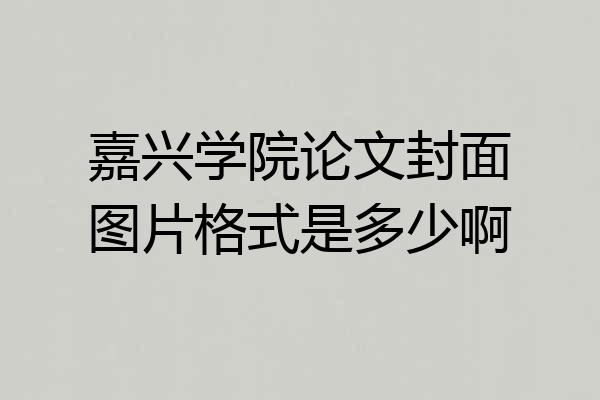 嘉兴学院论文封面图片格式是多少啊