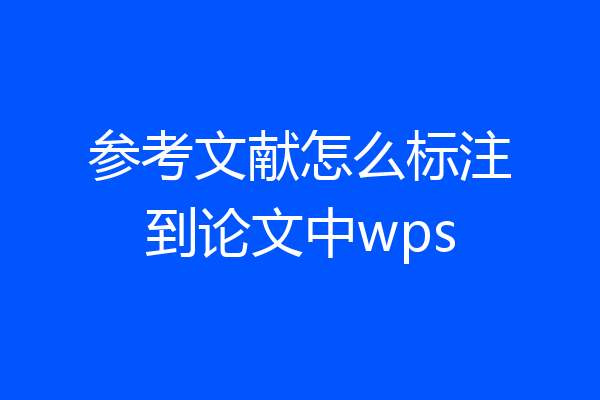 参考文献怎么标注到论文中wps