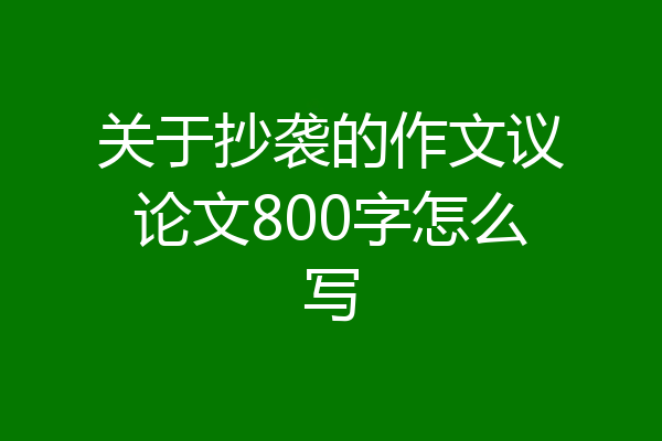 关于抄袭的作文议论文800字怎么写