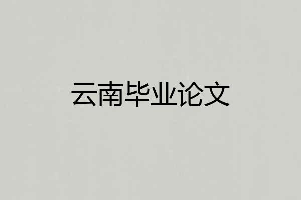云南毕业论文
