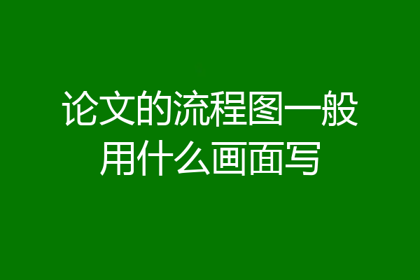论文的流程图一般用什么画面写