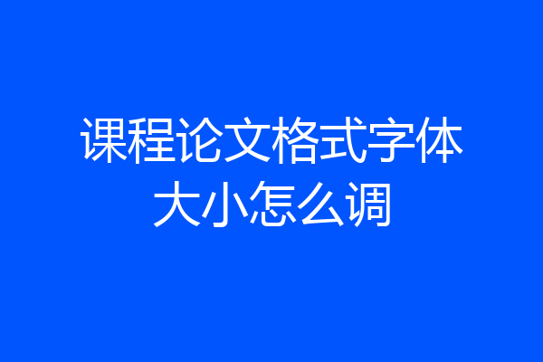 课程论文格式字体大小怎么调