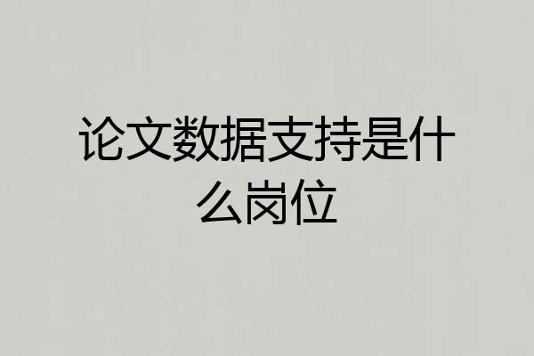 论文数据支持是什么岗位