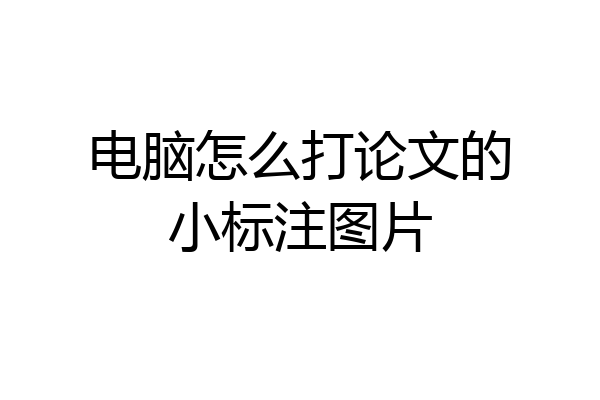 电脑怎么打论文的小标注图片