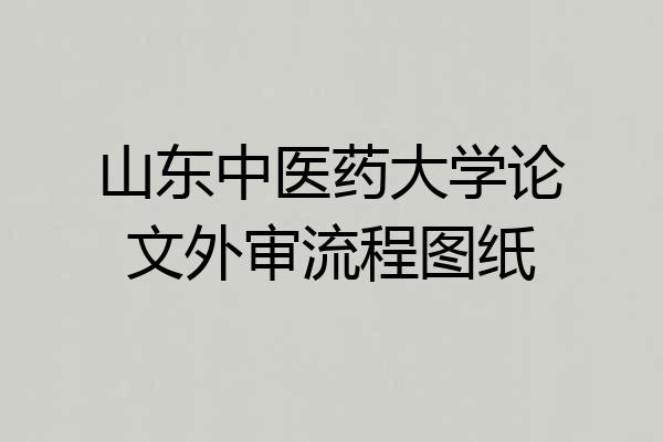 山东中医药大学论文外审流程图纸