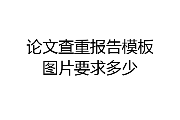 论文查重报告模板图片要求多少