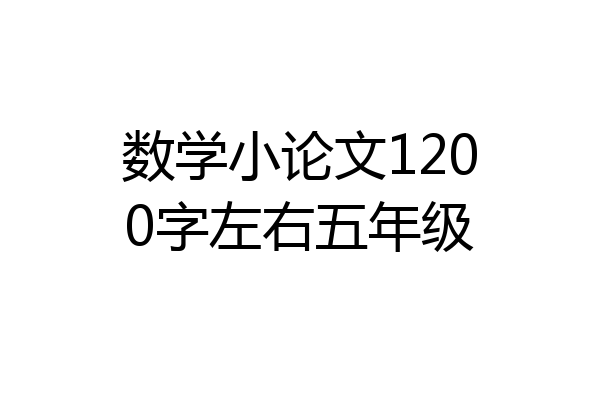 数学小论文1200字左右五年级