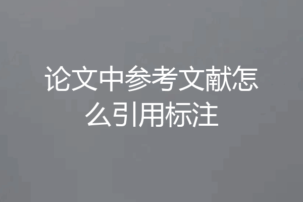 论文中参考文献怎么引用标注