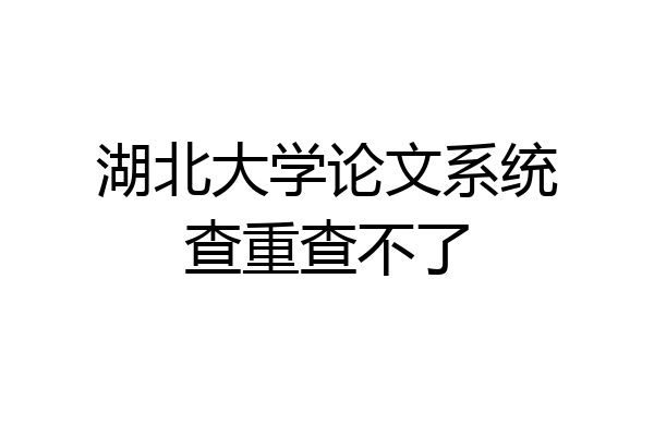 湖北大学论文系统查重查不了