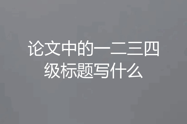 论文中的一二三四级标题写什么
