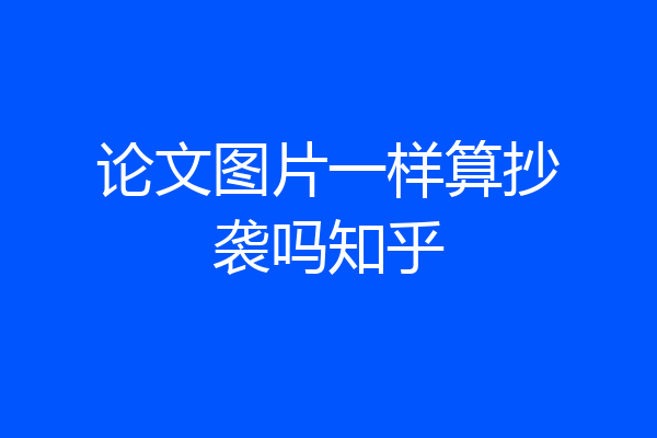 论文图片一样算抄袭吗知乎