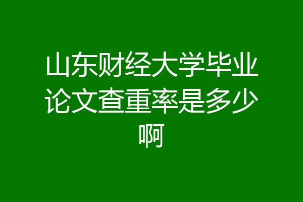 山东财经大学毕业论文查重率是多少啊