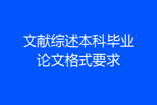 文献综述本科毕业论文格式要求