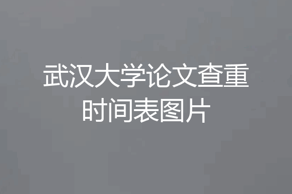 武汉大学论文查重时间表图片