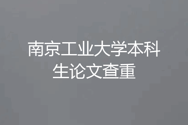 南京工业大学本科生论文查重