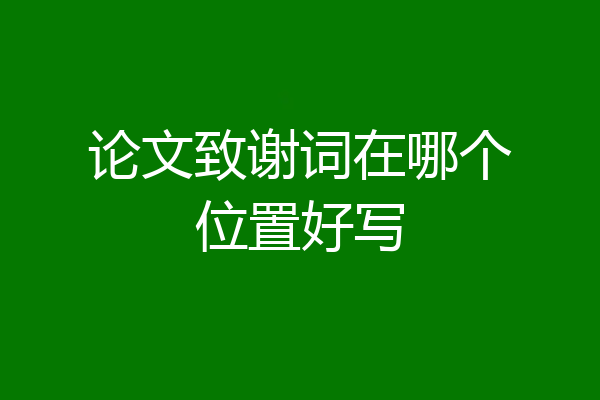 论文致谢词在哪个位置好写