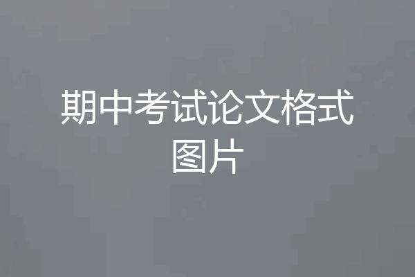 期中考试论文格式图片