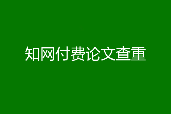 知网付费论文查重