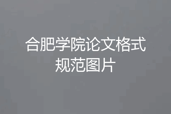 合肥学院论文格式规范图片