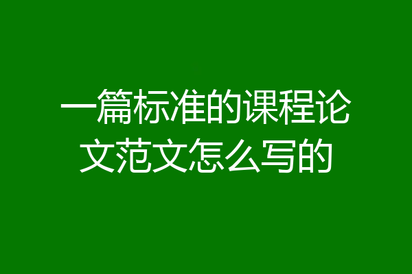 一篇标准的课程论文范文怎么写的