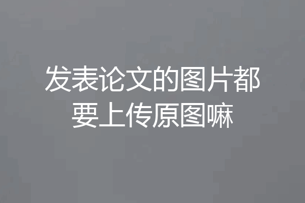 发表论文的图片都要上传原图嘛