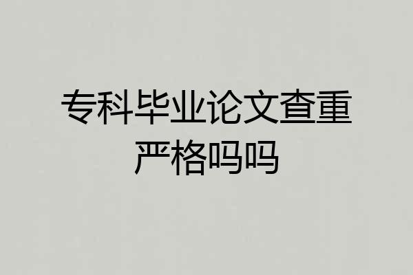 专科毕业论文查重严格吗吗