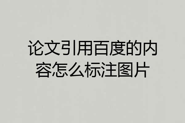 论文引用百度的内容怎么标注图片