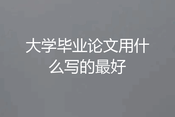 大学毕业论文用什么写的最好