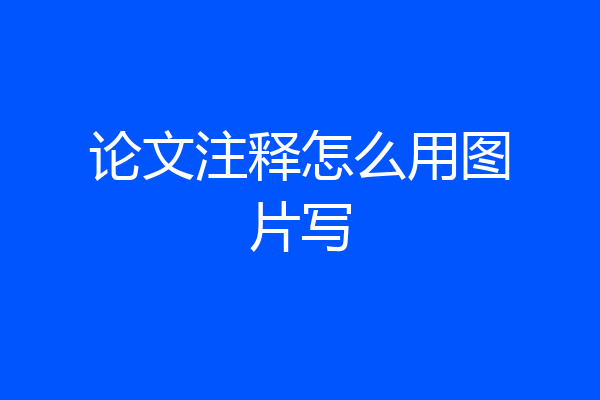 论文注释怎么用图片写
