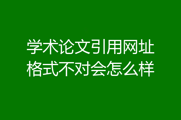 学术论文引用网址格式不对会怎么样