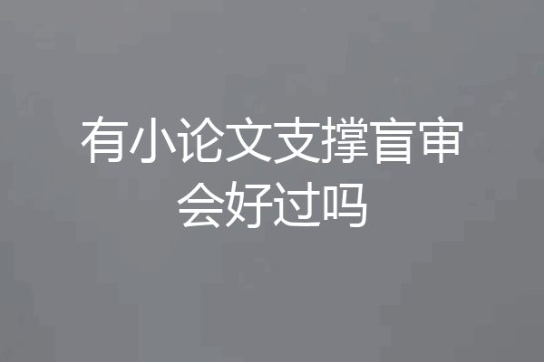 有小论文支撑盲审会好过吗