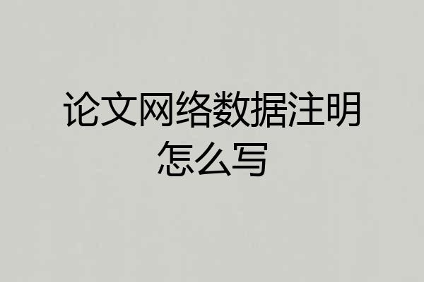 论文网络数据注明怎么写