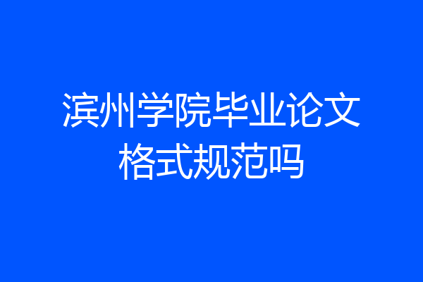滨州学院毕业论文格式规范吗