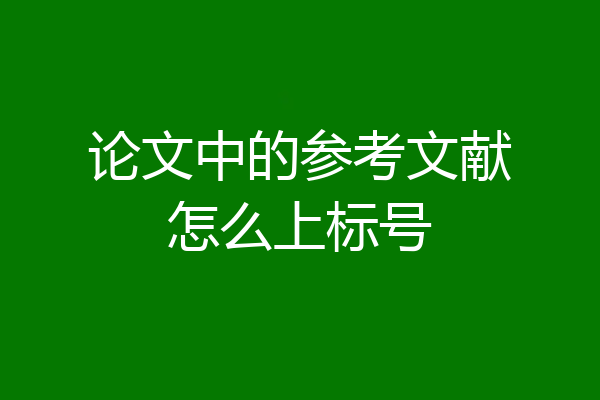 论文中的参考文献怎么上标号