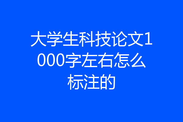 大学生科技论文1000字左右怎么标注的