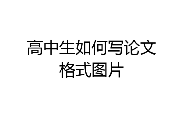 高中生如何写论文格式图片